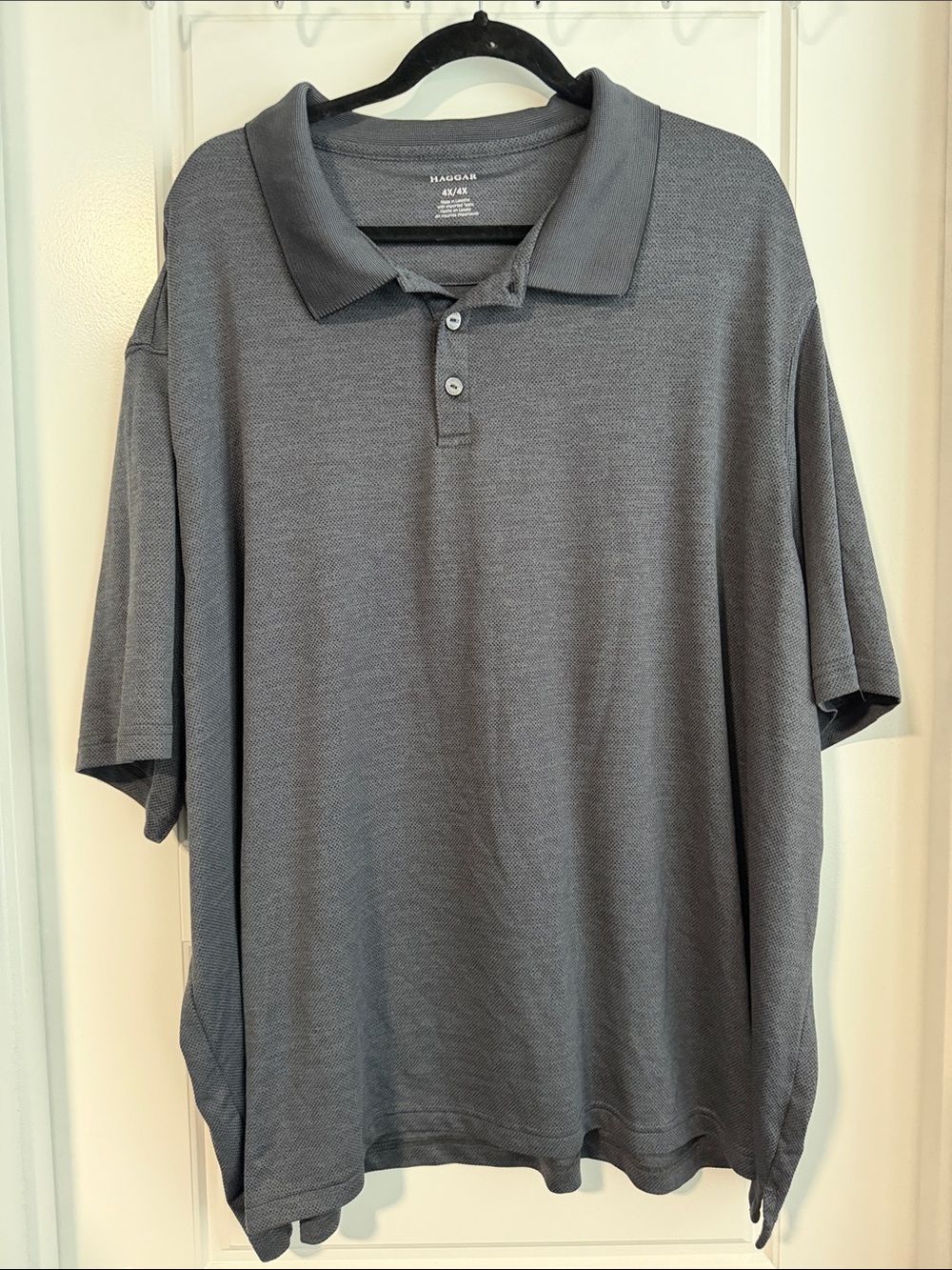 Haggar Men's Short Sleeve Polo in Charcoal Gray